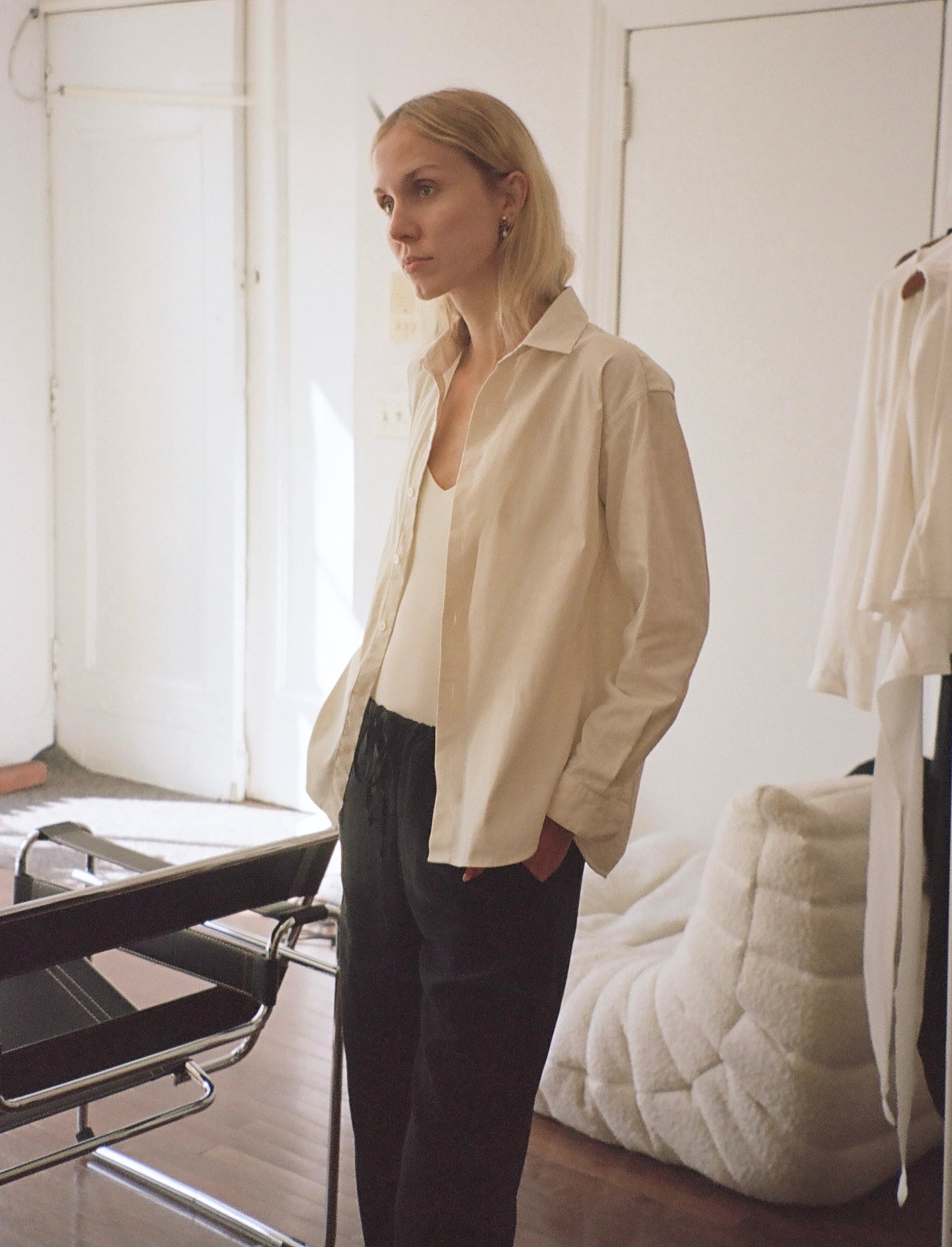 Noble Shirt in Beige Stripe